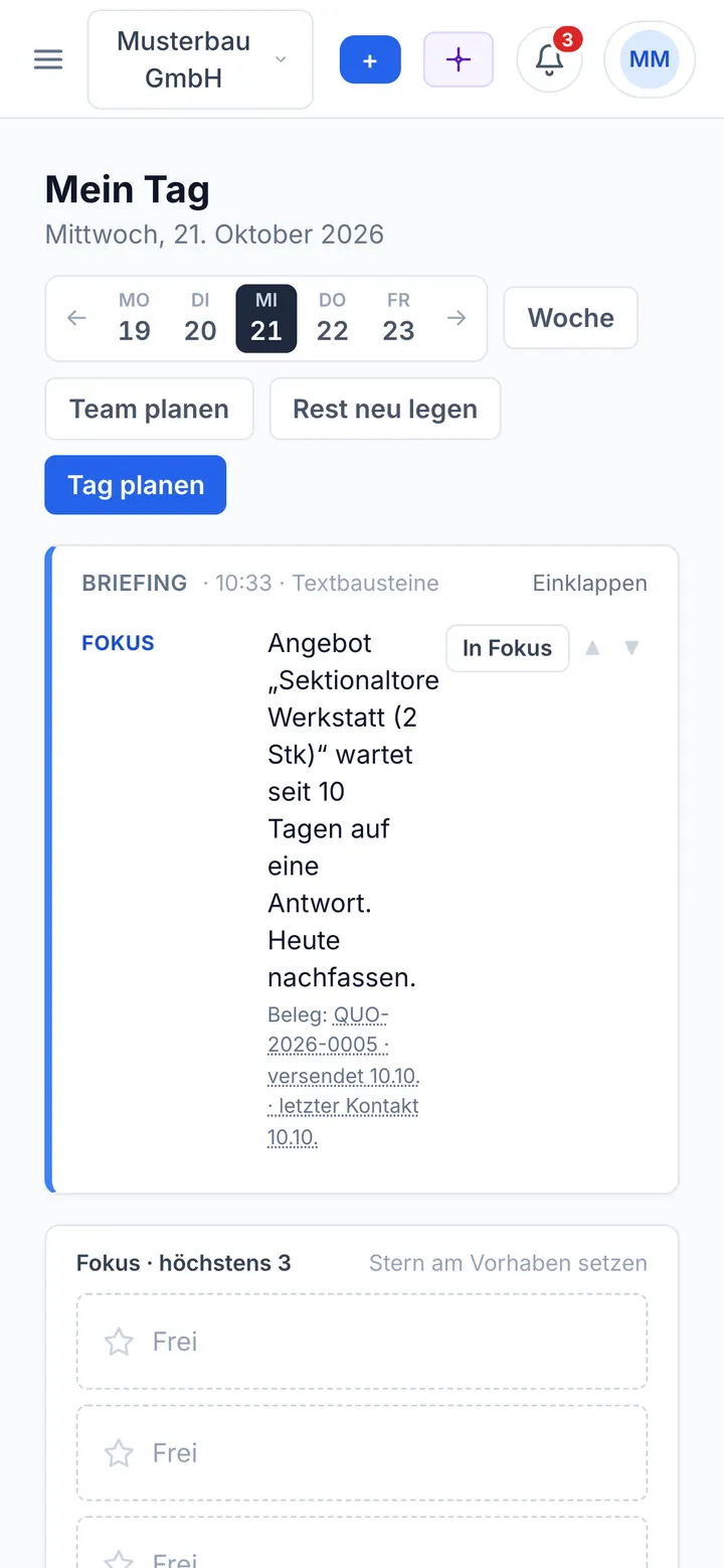 Mein Tag auf dem Handy